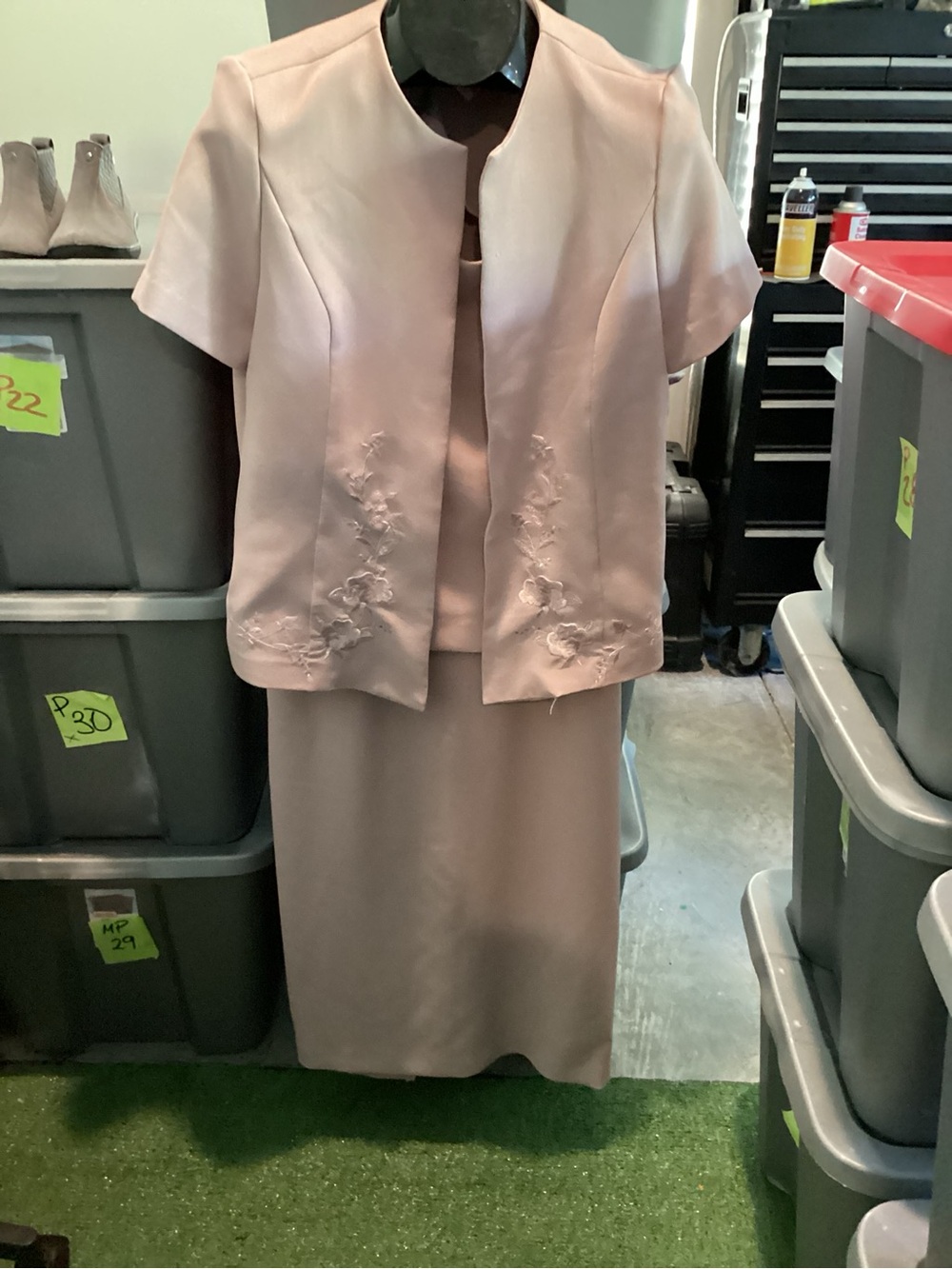 Elegant Light Pink Embroidered Women's Skirt Set p59